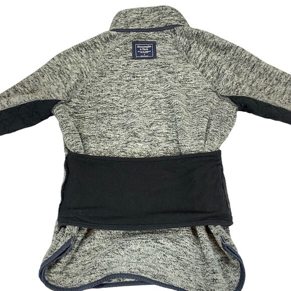 Abercrombie & Fitch Pullover Women's Small Gray Fleece Mock Neck Snap Button - Picture 6 of 16